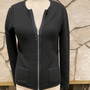 Black Cotton quilted Maison Scotch zip front jacket small